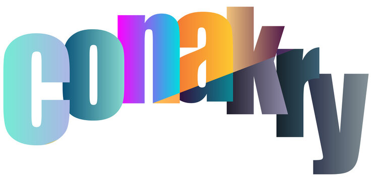 Colorful Gradient Typography conakry Text Design With Modern Lettering Style