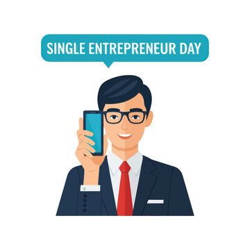 Businessman holding a cell phone.