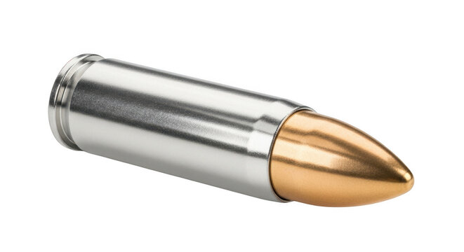Bullet with silver casing and gold tip