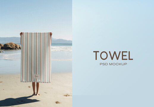 Beach Towel Mockup Design PSD