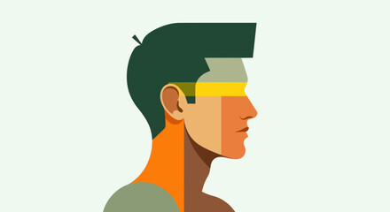 Abstract portrait profile illustration © Ever