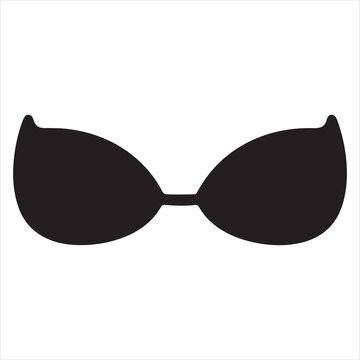 Elegant black strapless bra silhouette against white background