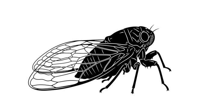 Detailed illustration of a cicada insect.