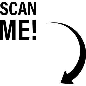 Scan Me QR Code with Arrow, Scan Direction Icon