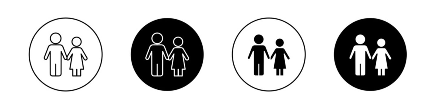 Couple icons vector graphics collection on white background