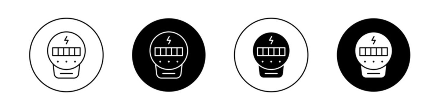 electric meter icons vector graphics collection on white background