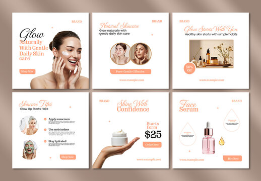 Natural Skincare Social Media Post Template