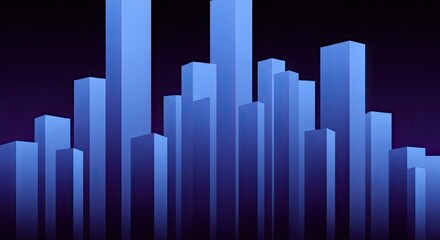 Fototapeta premium Abstract blue pillars with a gradient background suitable for data representation