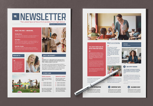 School Newsletter Layout Template