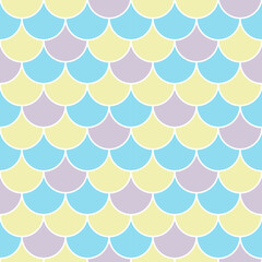 Pastel fish scale seamless design pattern background. Pastel fish scale seamless design pattern background, wrapping, card, vector fish scale with colorful repeating pattern, sweet pastel colors.  © Pornpimon Koonhom
