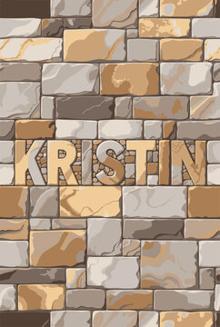 KRISTIN "A decorative vector wall with engraved patterns [KRISTIN ]. Geometric stone tiles in neutral colors, ideal for architectural visualization and creative backdrops."