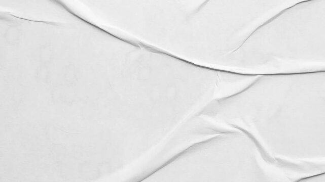 White Crumpled Glued Paper Texture Background for Poster Mockup