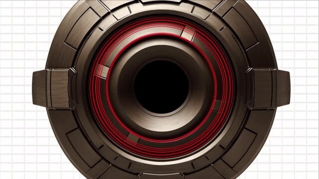 3Dプリントで構築される精密ロボットの目と赤色回路の点火タイムラプス