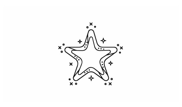 Decorative Star Icon Sparkle Symbol Vector Design