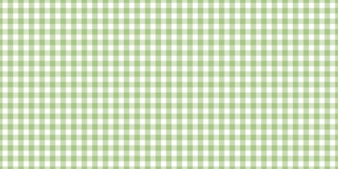 Soft green and white gingham pattern. Classic checkered fabric texture background. Seamless pastel plaid design for textile, wallpaper, and scrapbooking. © Kara kara