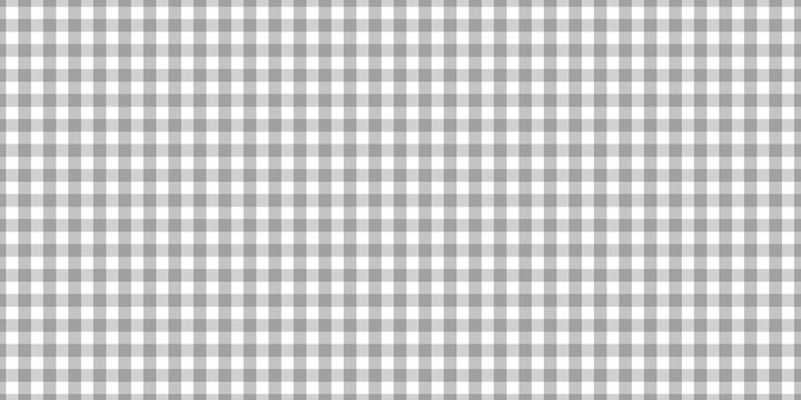 Seamless grey and white gingham pattern. Classic checkered fabric texture background for textile, scrapbooking, and digital design.