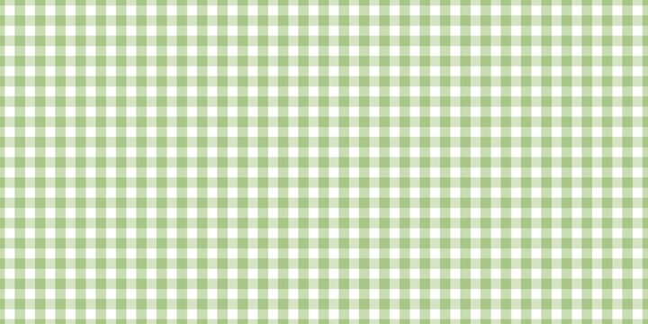 Soft green and white gingham pattern. Classic checkered fabric texture background. Seamless pastel plaid design for textile, wallpaper, and scrapbooking.