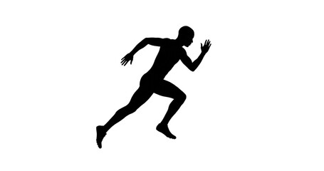 Obraz premium Silhouette of a person running in a dynamic position