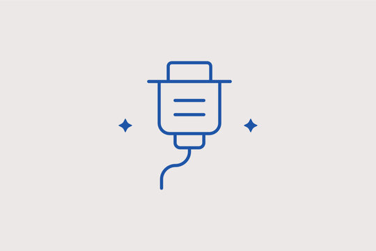 VGA or DVI connector line icon for video signal transmission and monitor cables. Detailed vector illustration for hardware troubleshooting guides and computer cable catalogs.