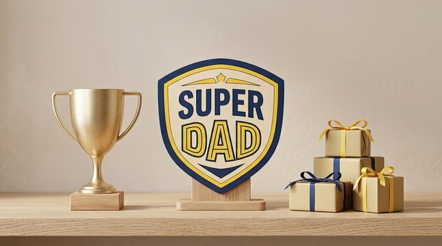 Celebrating father's day super dad trophy gifts and appreciation