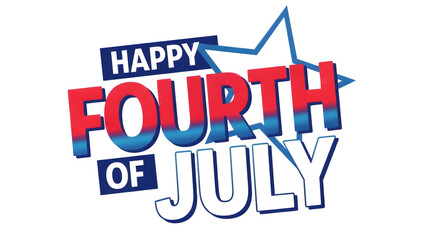 Fototapeta premium Happy 4th of july celebrating american independence day with festive graphics