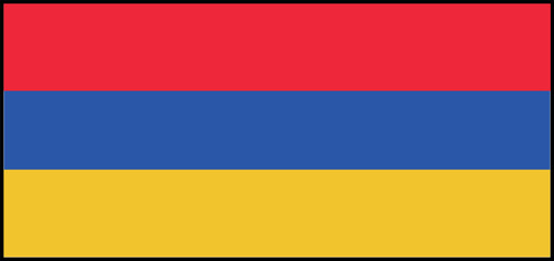 Obraz premium The national flag of Armenia prominently displays three horizontal stripes of red, blue.