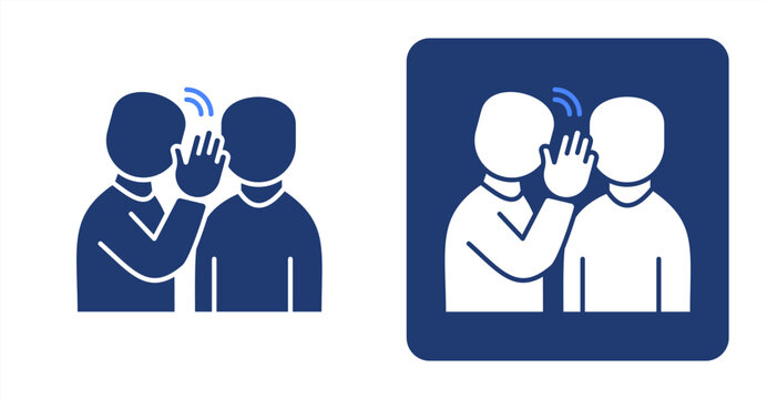 Whispering icon, with contrast background.