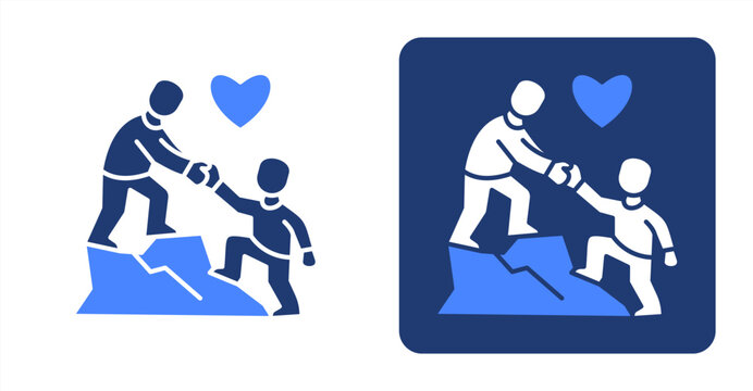 Support icon, with contrast background.