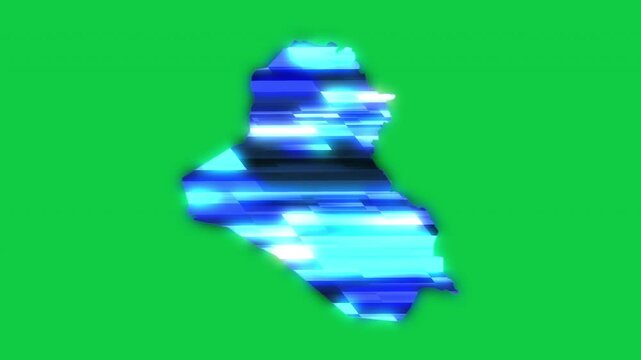 Iraq blue news headline effect map pop animation green background