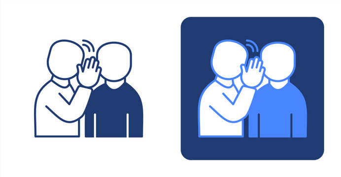 Whispering icon, with contrast background.