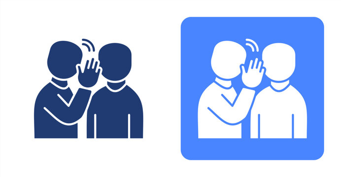 Whispering icon, with contrast background.
