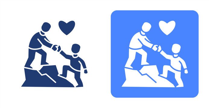 Support icon, with contrast background.