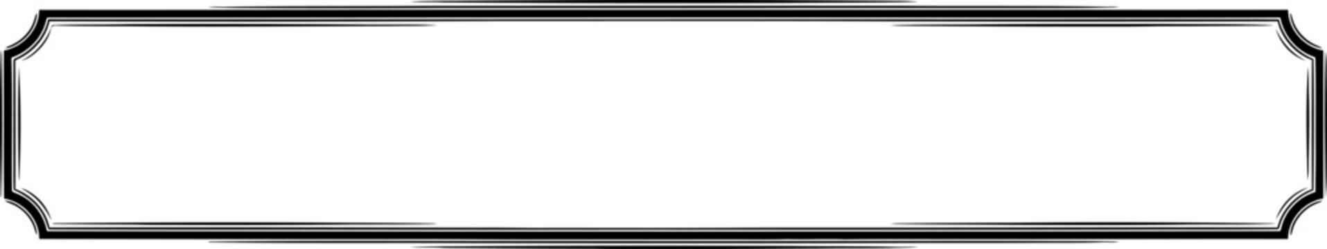 Simple rectangular border with notched corners and clean lines vector can Editable