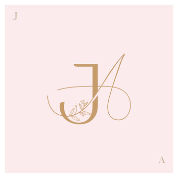  JA, Logo  JA, monogram  JA, letter JA, alphabet  JA