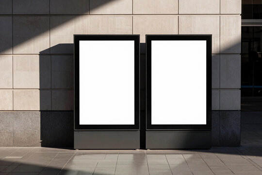 Modern Vertical Digital Advertising Display Board Mockup for Outdoor Urban Environments.