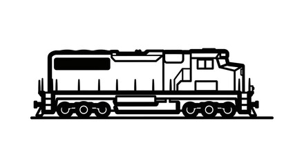 Black silhouette of a train engine © Freelancing