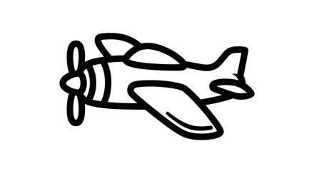 A black line drawing of a vintage airplane © Freelancing