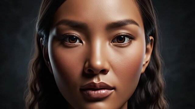Exploring human face composite made of different elements from various people in a creative project