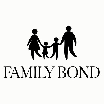 Black silhouette of a family of three holding hands