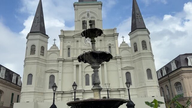 St. Louis Cathedral in New Orleans, view from Jackson Square, Louisiana