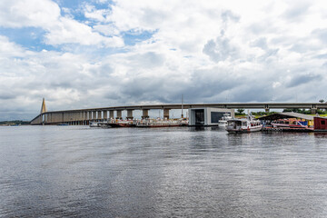Fototapeta premium The Rio Negro bridge connecting Manaus to the municipality of Iranduba and other locations in the northern region of Brazil