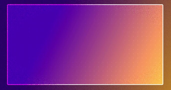 Corporate job presentation meeting horizontal rectangle frame ready for PPT. Digital interface with neon frame outline moving around it and dotted grid inside. Display screen template. Holographic HUD