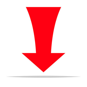 Curved decrease arrow symbol vector isolated illustration