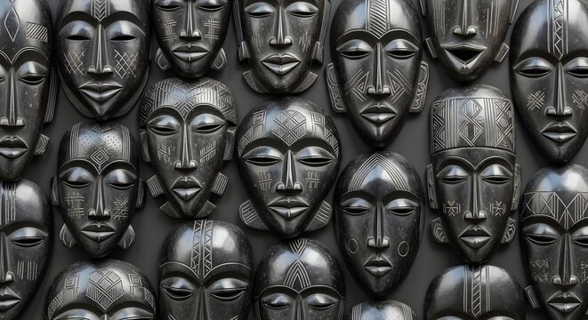 Shona Stone Hand-Carved Tribal Mask Background