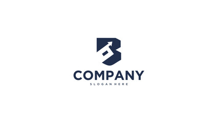 B letter logo with upward arrow, modern business growth concept © Sina_Art