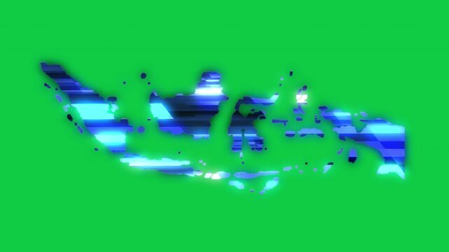 Indonesia blue news headline effect map pop animation green background