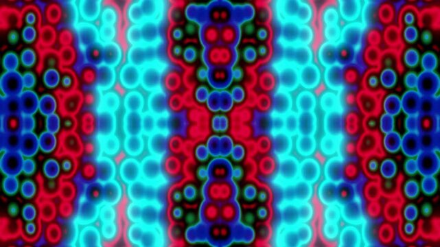Celestial bubble mandala pulses in mirrored neon symmetry