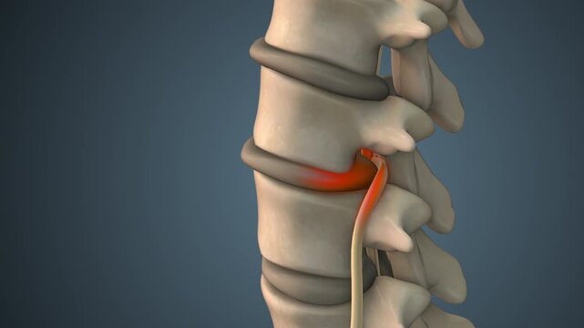 Herniated Disc Compressing Spinal Nerve