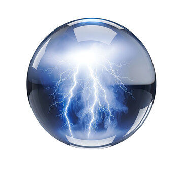 A glowing crystal sphere containing a powerful lightning bolt inside.