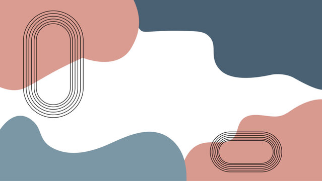 Abstract organic shapes with linear oval frames, modern background